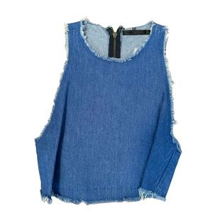 Zara Blue Jean Crop Tank👖🔝